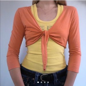 Super adorbs orange tie up top/coverup